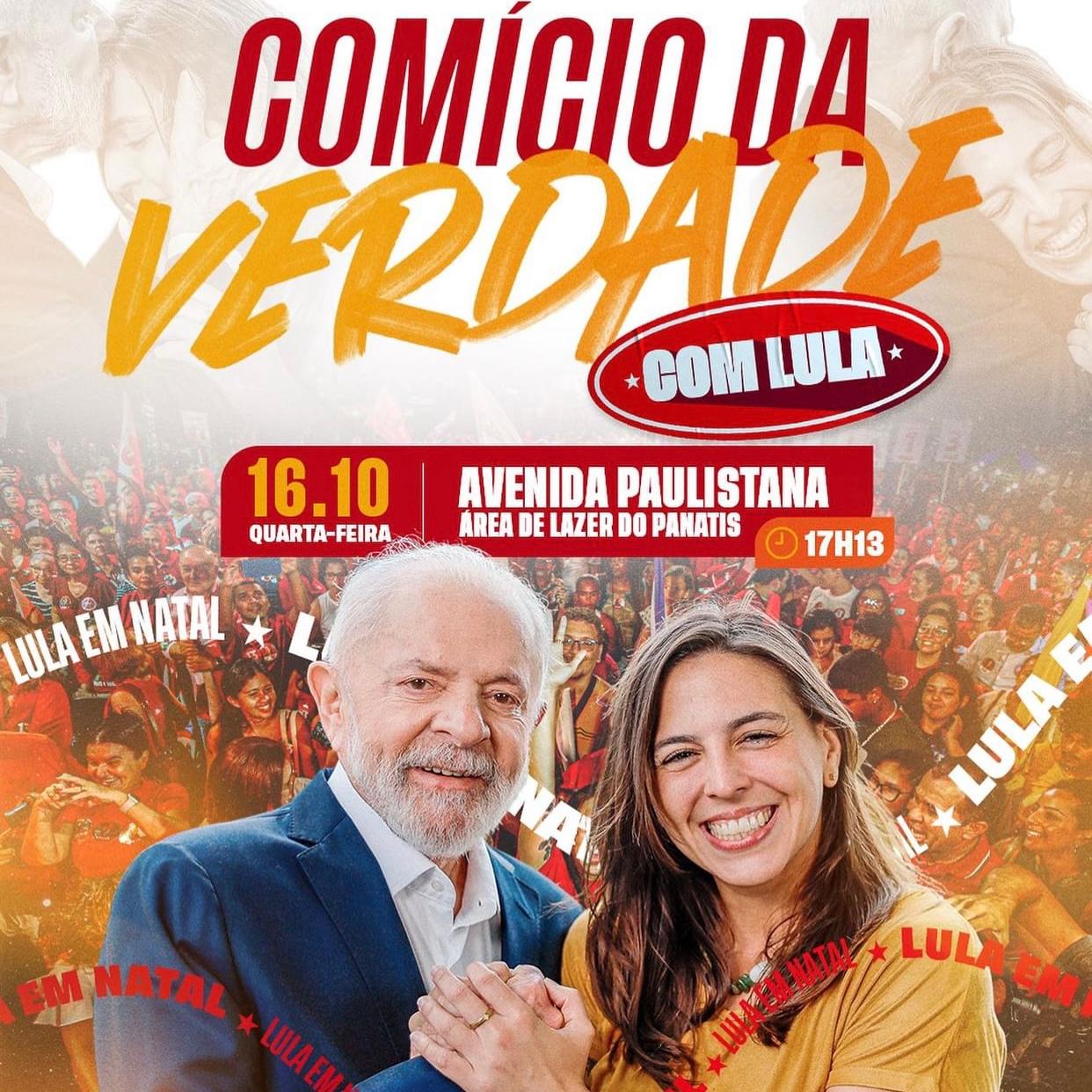 Natália anuncia Lula na Zona Norte nesta quarta