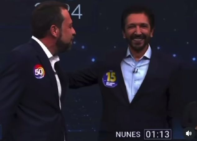 Ricardo Nunes abraça Boulos e diz que ele não vai intimidá-lo