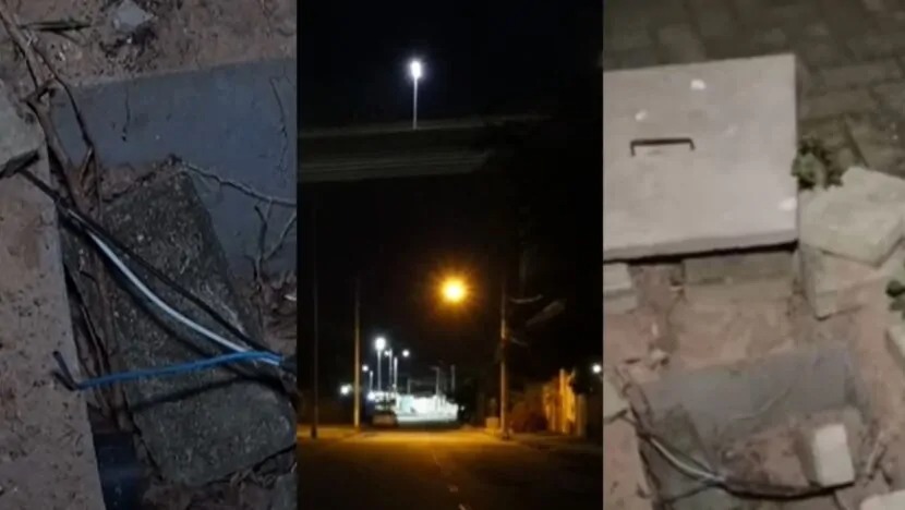 Avenida da Alegria fica às escuras após furto de fiação