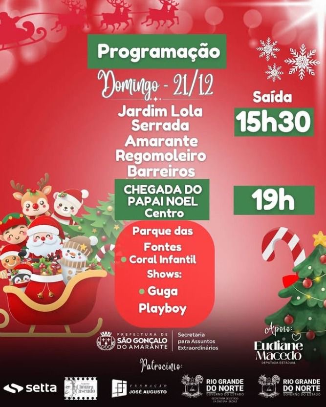 Mada Calado leva Caravana do Papai Noel às comunidades de São Gonçalo