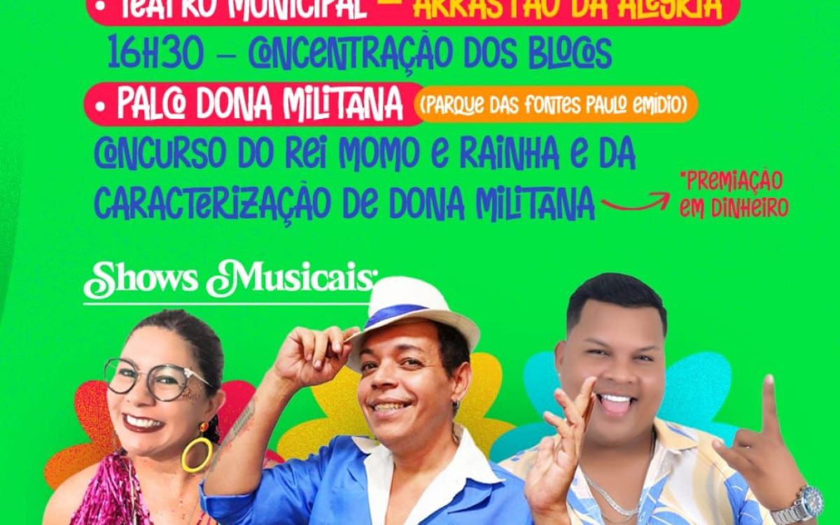 Abertura do Carnaval de São Gonçalo acontece dia 28