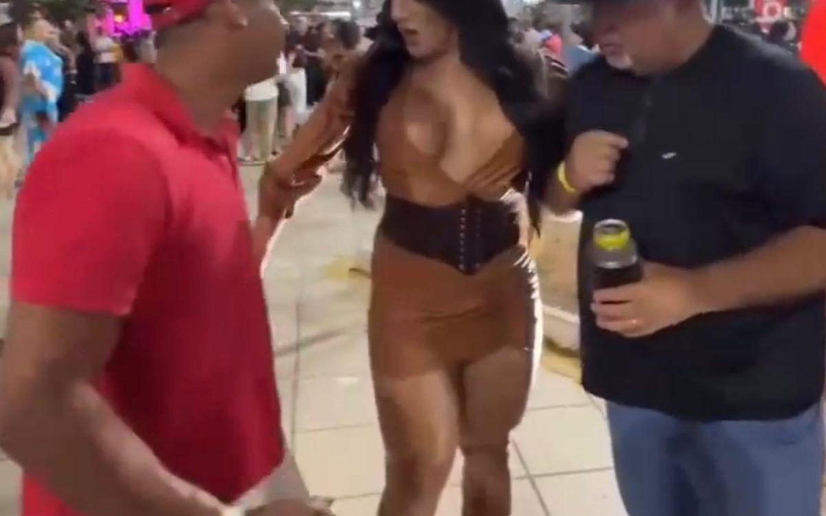 Homem passa a mão na Vereadora Thabata