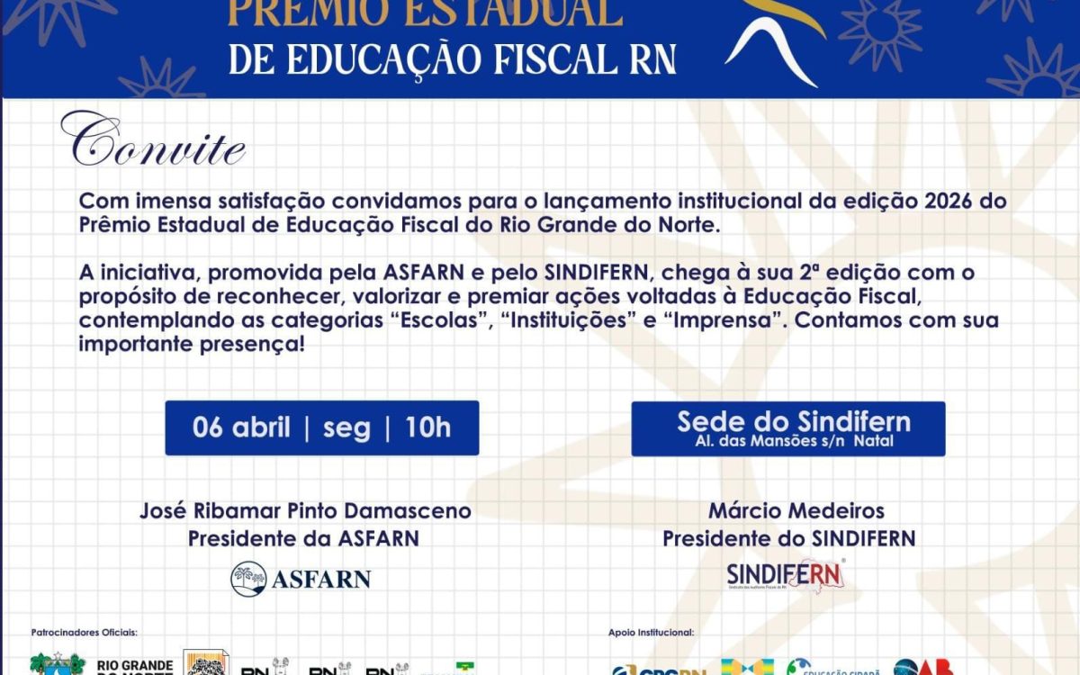 Prêmio de Educação Fiscal do RN lança 2ª edição com nova categoria para jornalistas