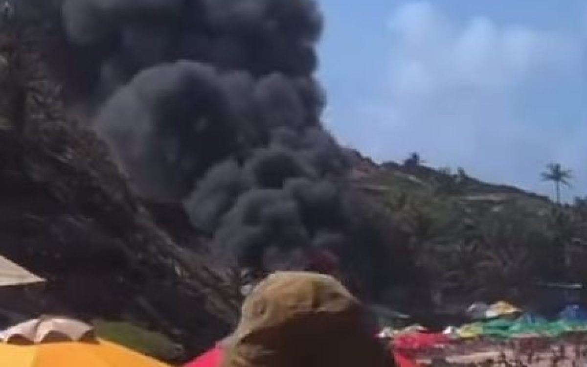 Grande incêndio na Praia do Amor em Pipa