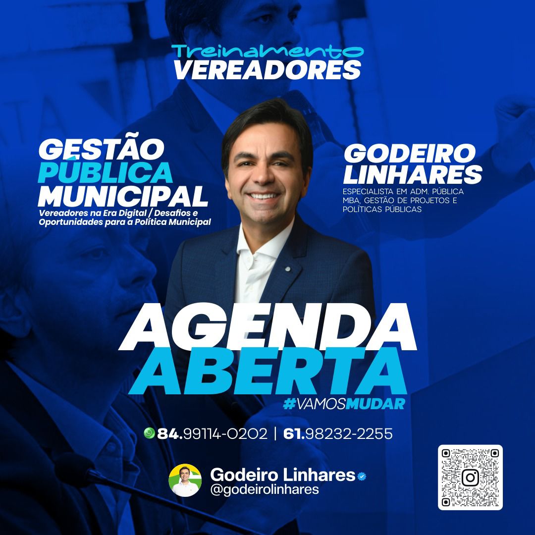 Godeiro Linhares debate desafios e oportunidades para vereadores e a gestão pública municipal na Era Digital.