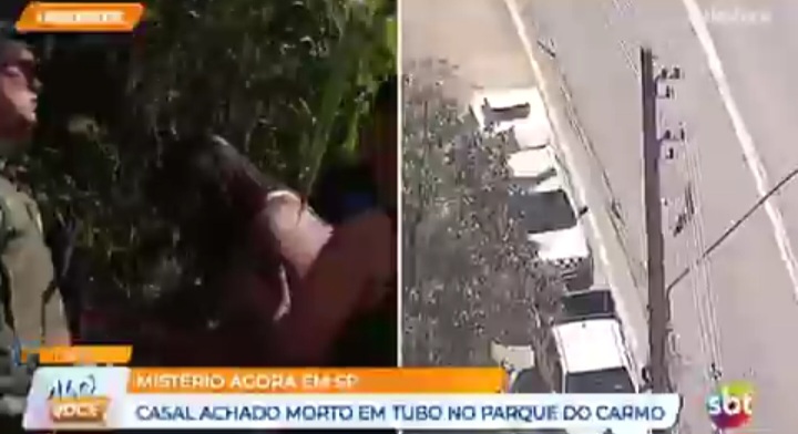Repórter do sbt chora com mãe que encontrou filho morto