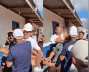 Prefeito agride jornalista durante vistoria