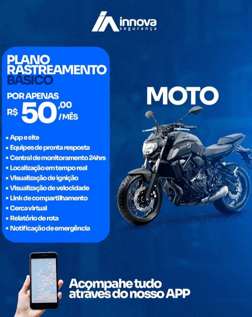Mais segurança para motos por apenas R$ 50 na Innova Rastreamento