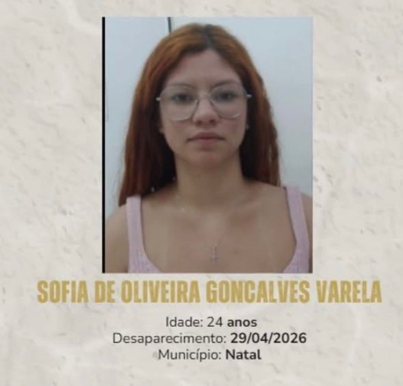 Desaparecimento em Natal: Família procura jovem de 24 anos desaparecida desde o fim de abril