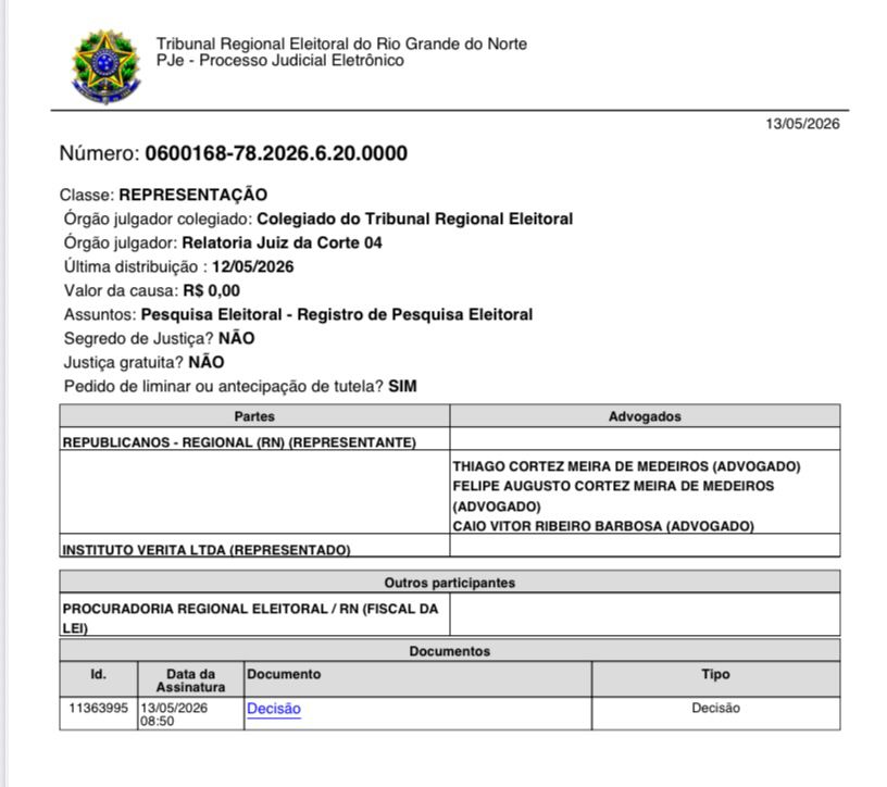 TRE suspende pesquisa Veritá que colocava Álvaro Dias na frente