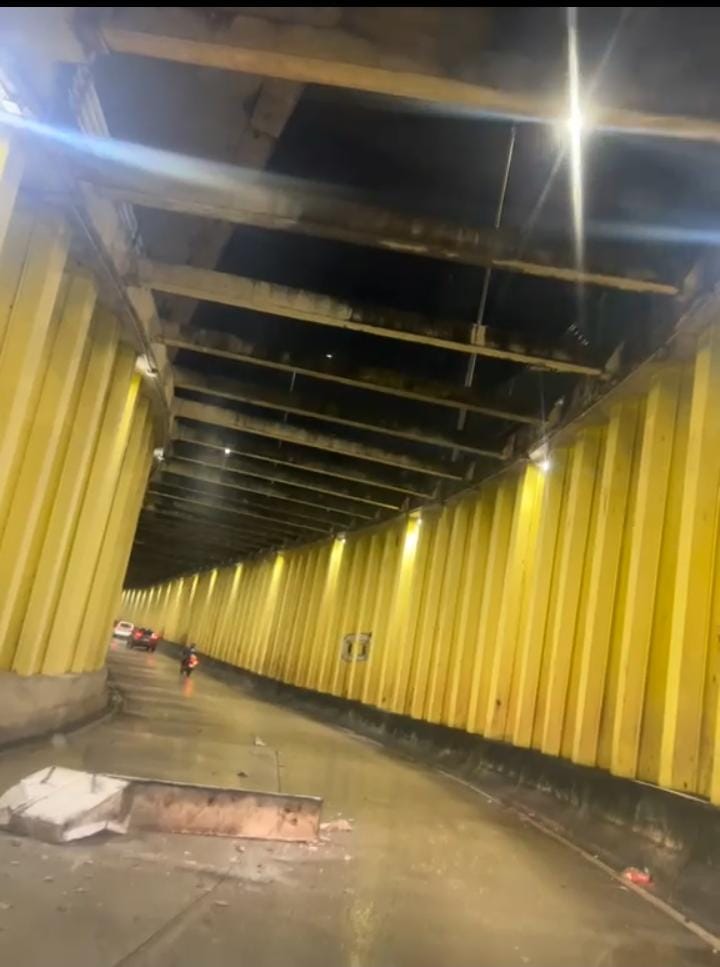 Viga caí em túnel em natal