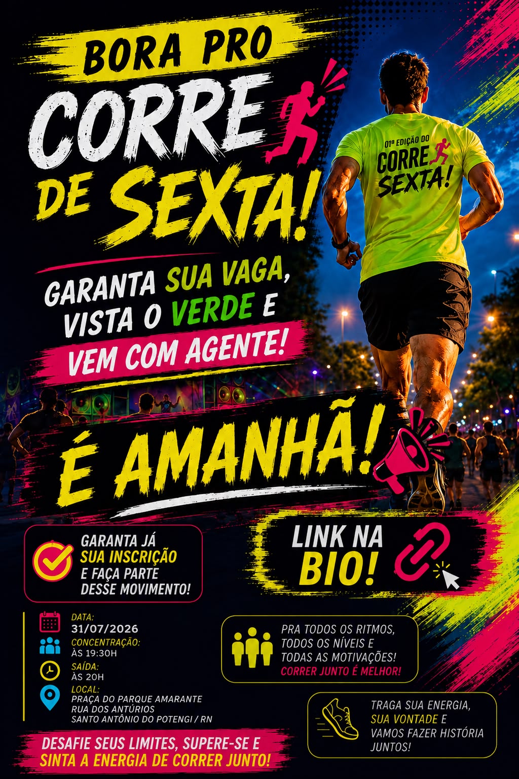 “Corre de Sexta” promete movimentar São Gonçalo do Amarante nesta sexta-feira