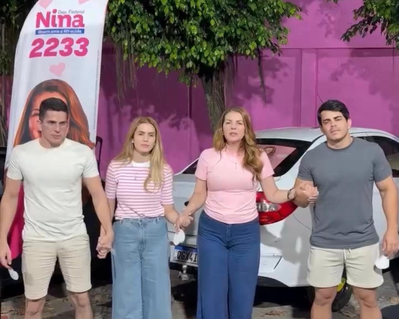 Nina inicia campanha rezando com os filhos