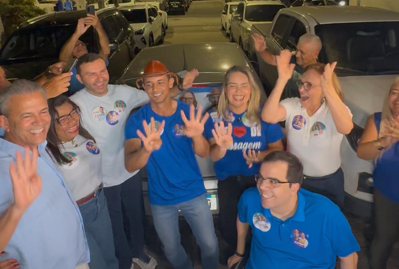 Allyson, Zenaide e Tércio promovem adesivaço na madrugada e largam na frente