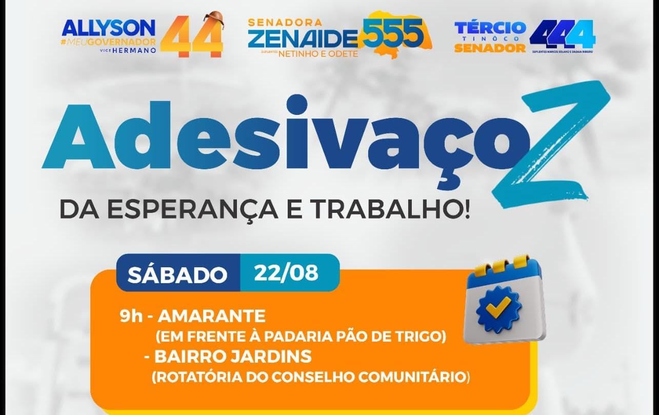 Jaime Calado realiza adesivação da esperança e trabalho neste sábado em São Gonçalo