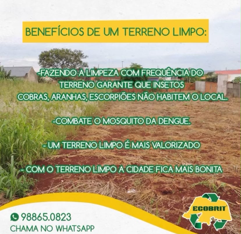 Vai limpar o terreno? chama a Ecobrit!