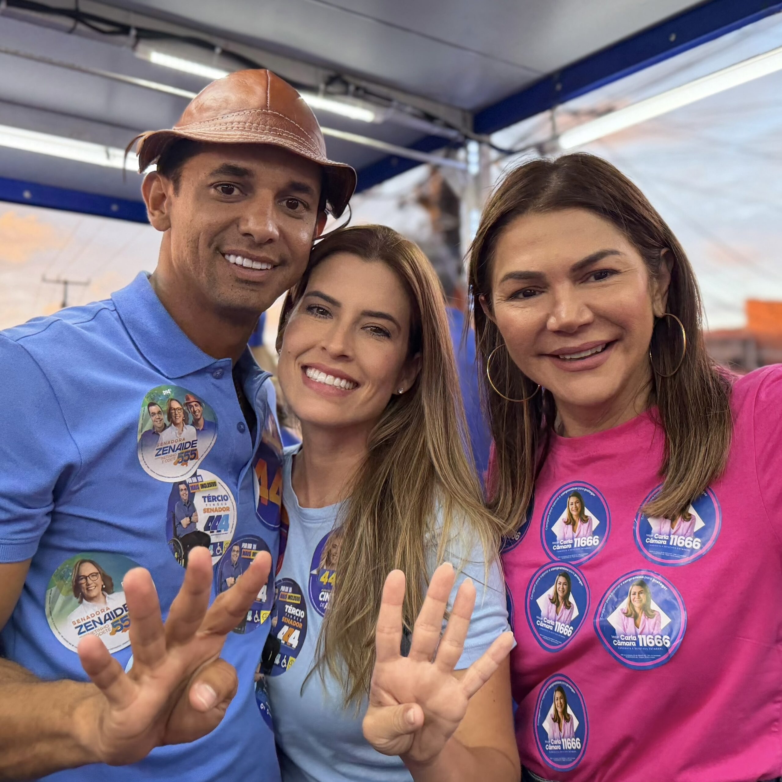 Major Carla Câmara participa da Caravana do Azulão com Allyson Bezerra e Leila Maia na Zona Norte de Natal