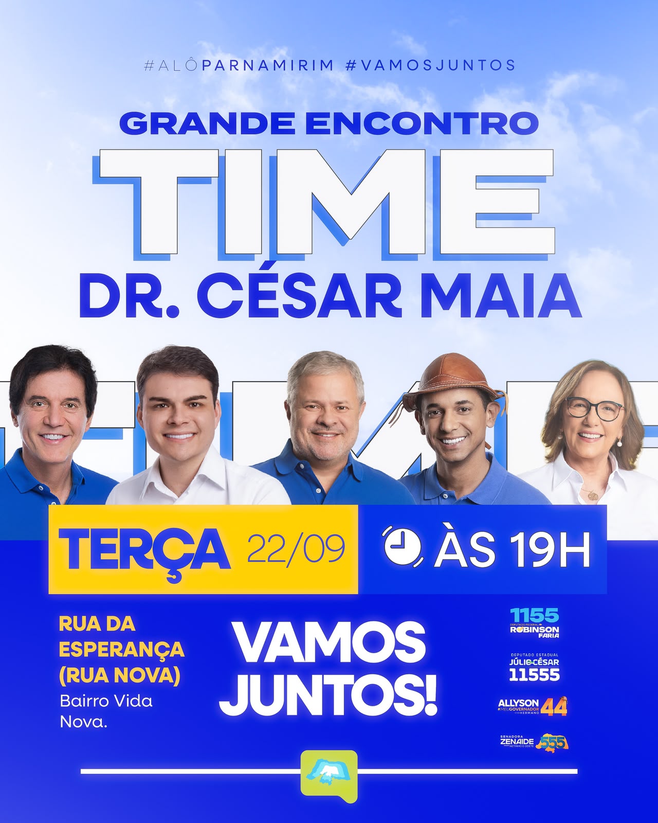 Parnamirim recebe grande encontro do “Time Dr. César Maia” nesta terça-feira