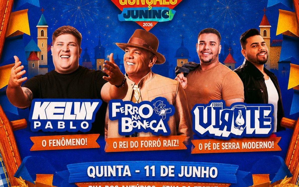 kelvy pablo, ferro na boneca e forró virôte vão abrir o são gonçalo junino 2026
